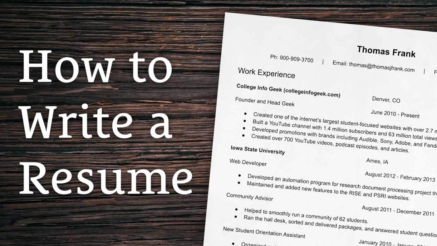 how to write a resume